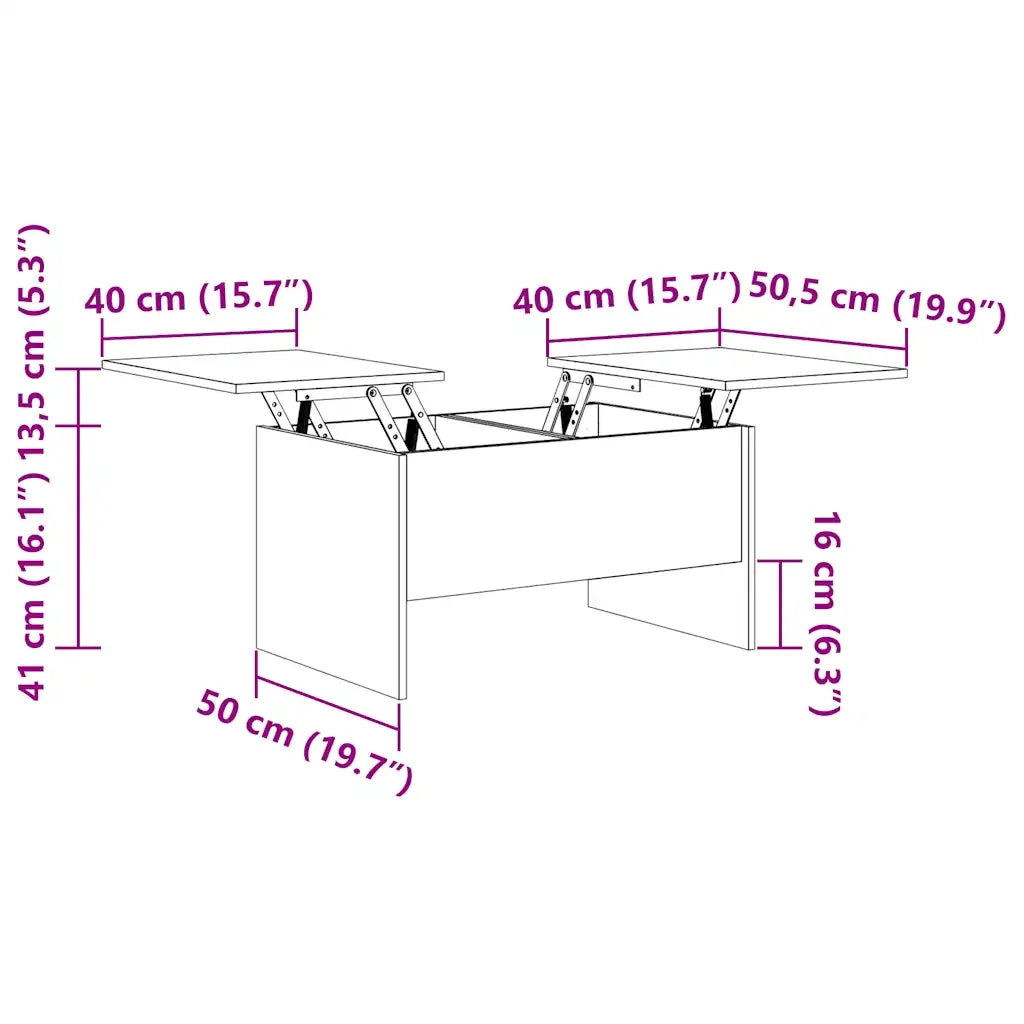 Tavolino Salotto Rovere Sonoma 80x50x42,5 cm Legno Multistrato 809731