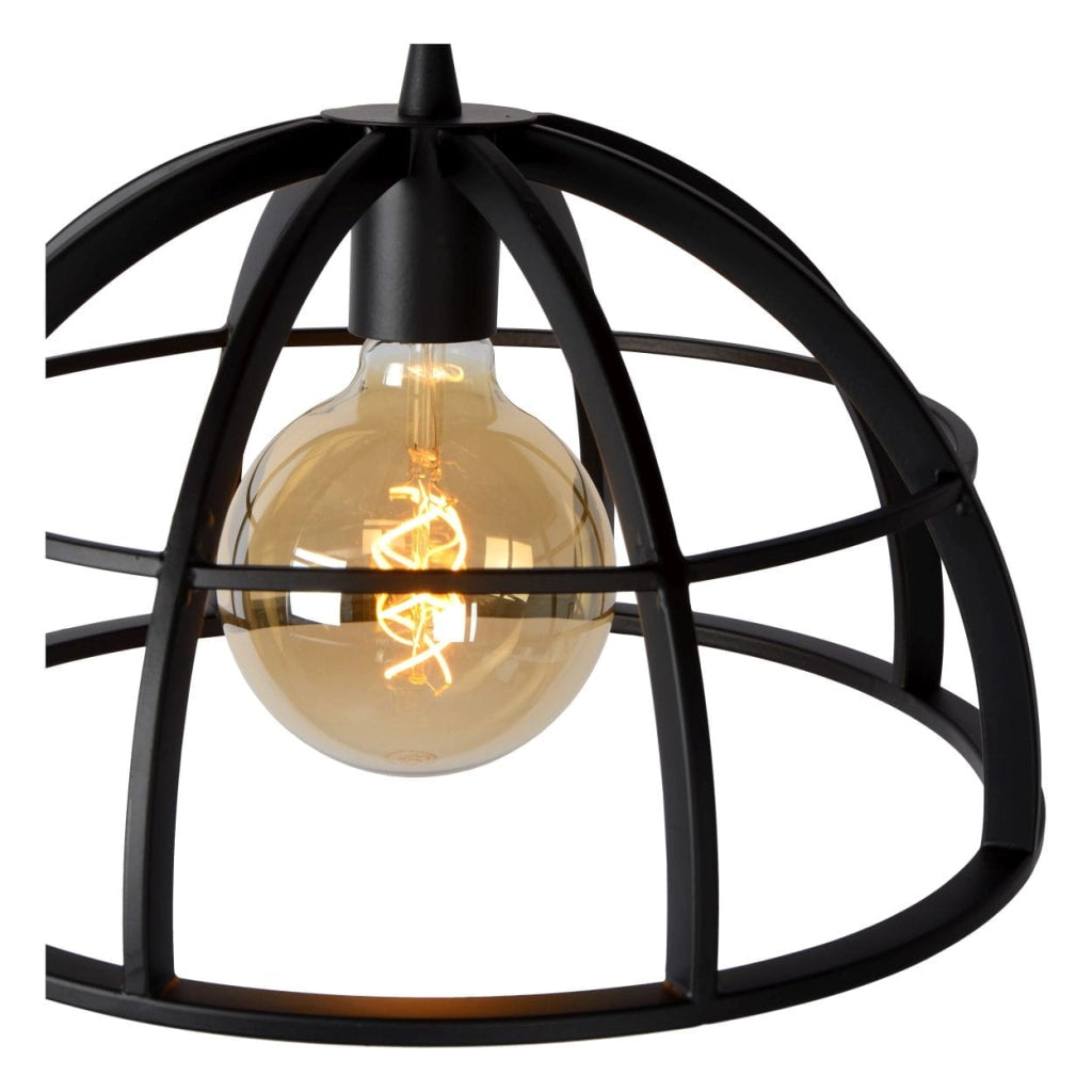 Lampada a sospensione Lucide Dikra 2xE27 nera 150cm