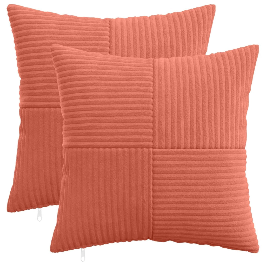 Federa 2 pcs ALMELO Rosso Arancio 40 x 40 cm corduroy 914185