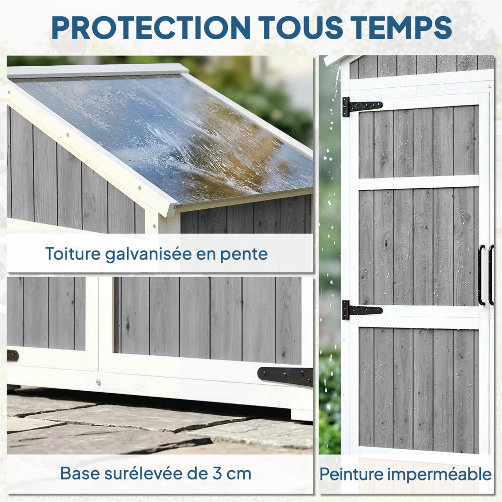 Armadio da Giardino ¨C Xylo ¨C Metallo Grigio Impermeabile 105x55x179cm