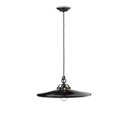 Sospensione Industrial Minimal B&W Metallo Smaltato Nero 1 Luce E27 42Cm