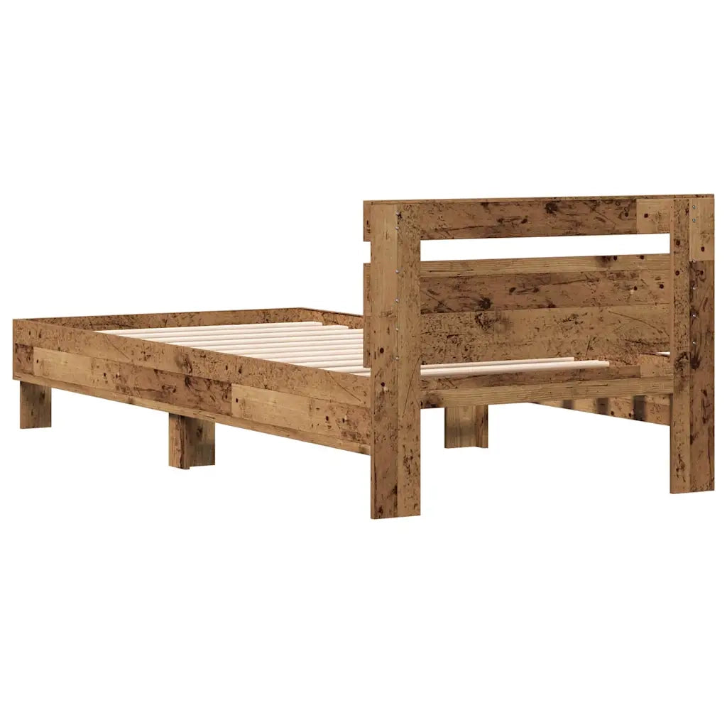 Struttura del letto con testiera-Giroletto con Testiera Legno vecchio 203 x 95 x 70 cm