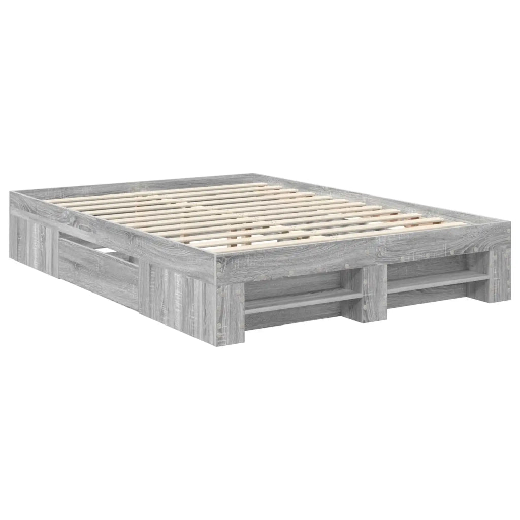 Struttura del letto con testiera Grigio Sonoma 150 x 200 cm 3408751