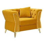 Poltrona VKH320, Giallo, Legno, 104x83x76 cm