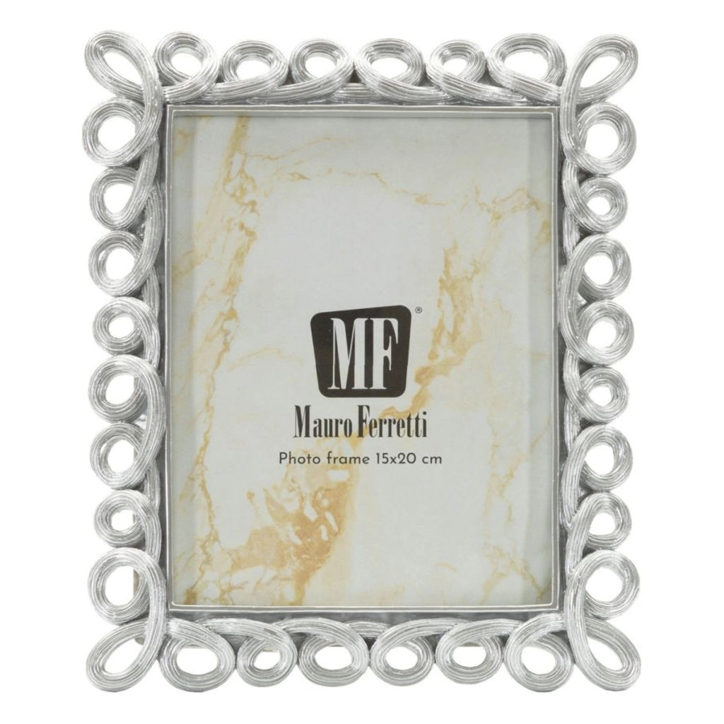 Cornice portafoto Hollow argento con decoro a intrecci 15x20 cm