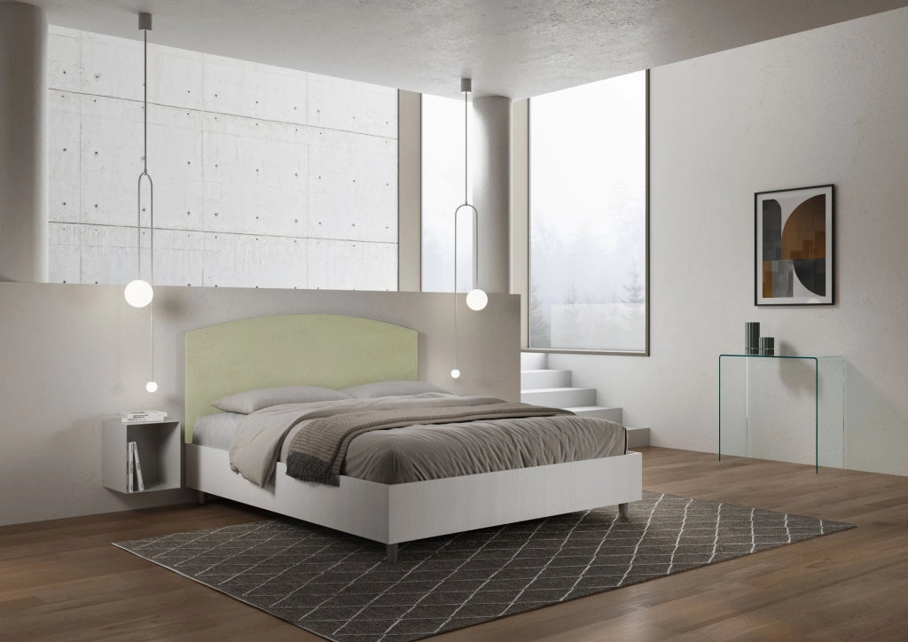 Letto Matrimoniale 160x190 cm con Rete Antilia Tè verde