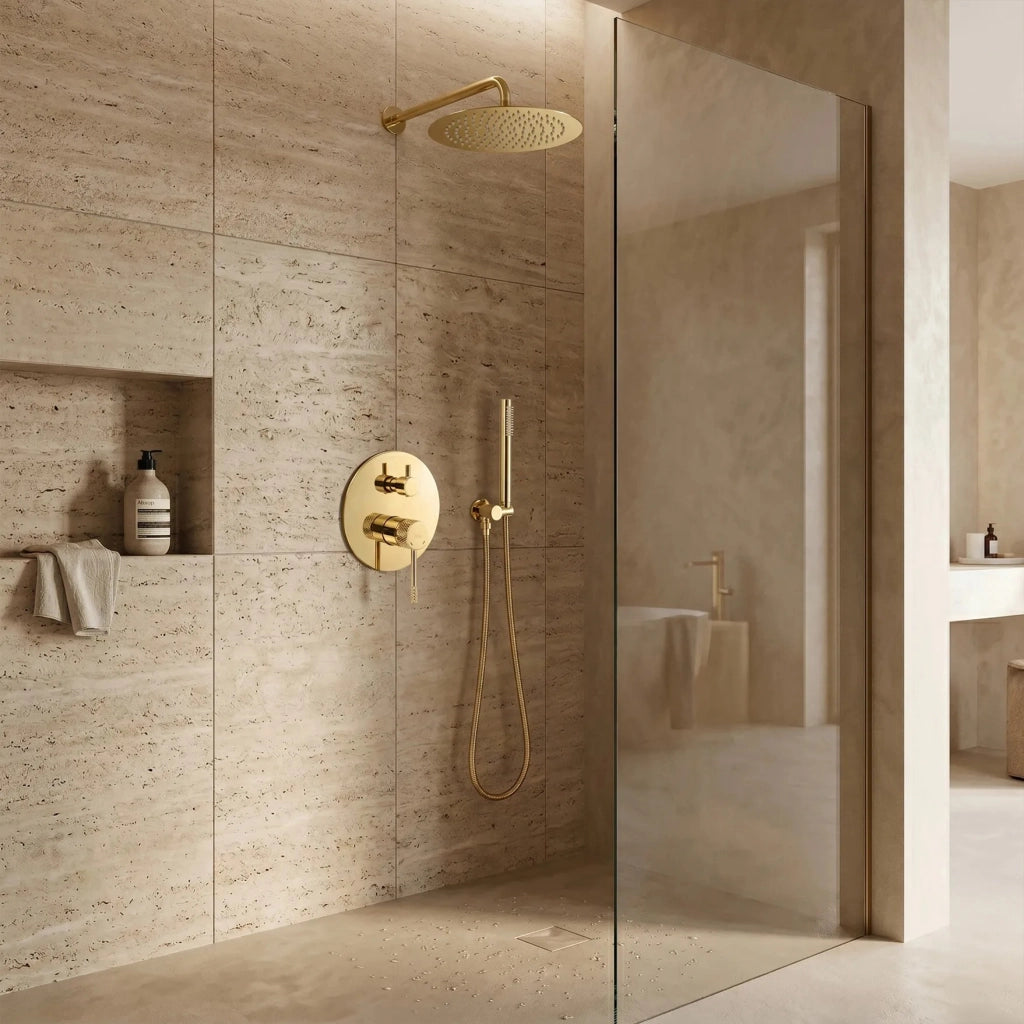 Set Doccia Da Incasso Rea Venti Gold + Box