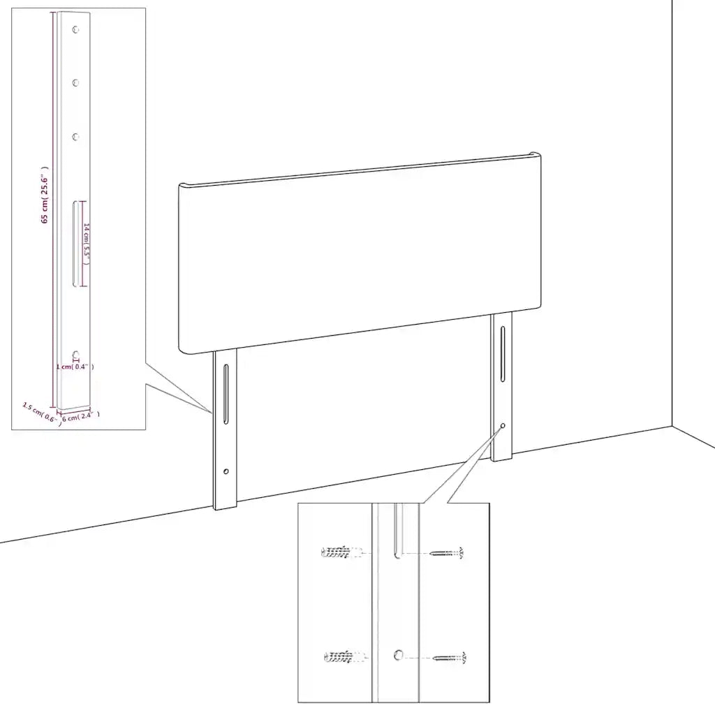Testiera | Testata Blu Scuro 160x5x78/88 cm in Velluto