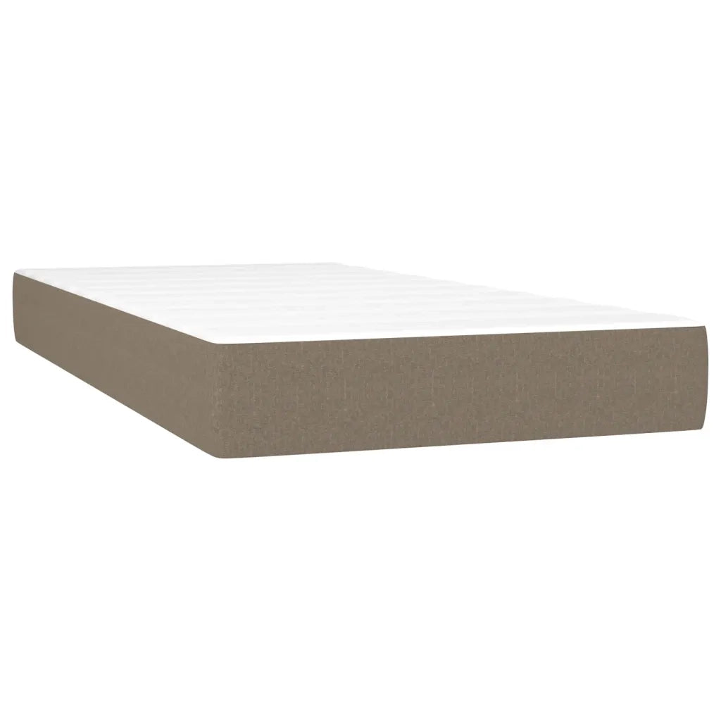 Letto singolo | Letto per adulti | Giroletto a Molle con Materasso Tortora 90x190 cm in Tessuto