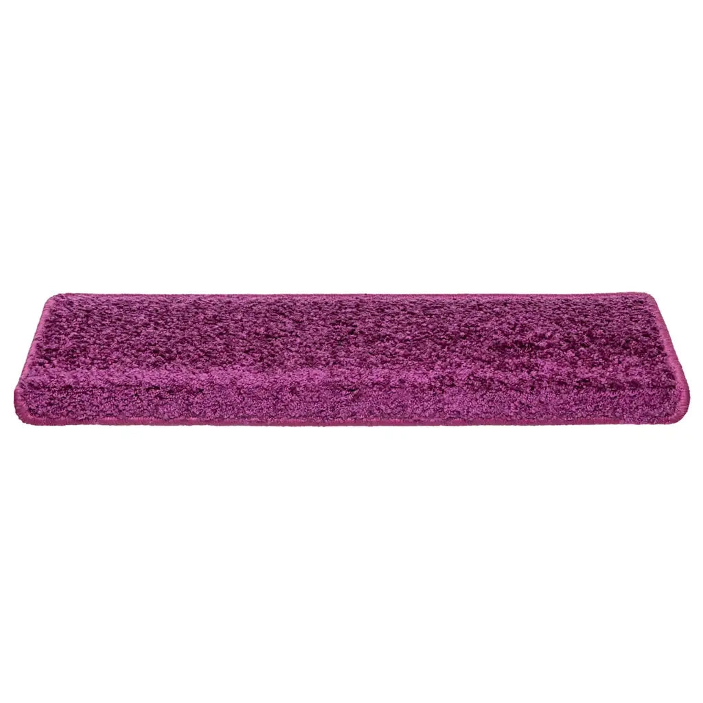 Tappetini per scale 10 pz 65x21x4 cm Viola Bordo rettangolare 149825