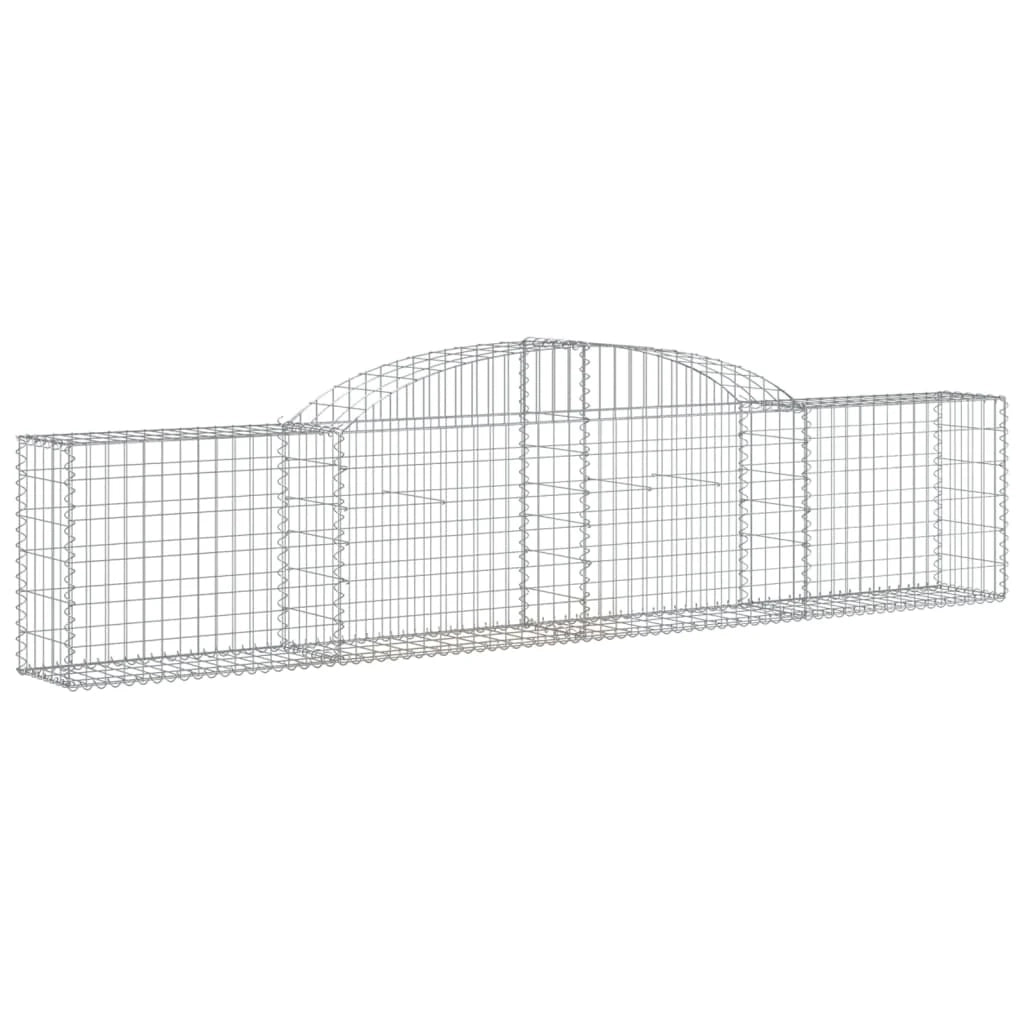 Gabbione cesti ad arco muro di contenimento gabbia recinzione 30 pz 300 x 30 x 60/80 cm ferro zincato Argento 02_0040840