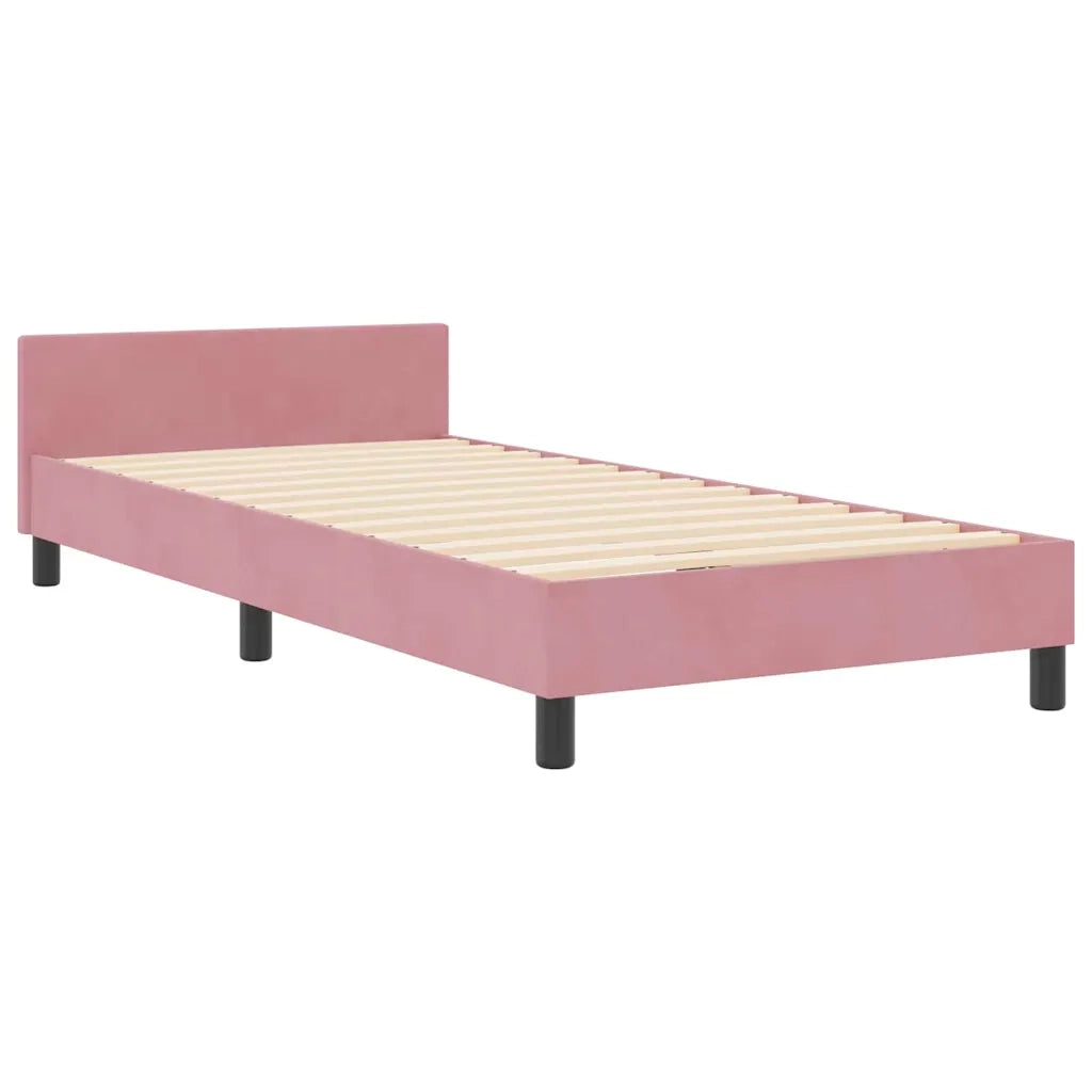 Letto a molle con testiera Rosa 180 x 200 cm Velluto