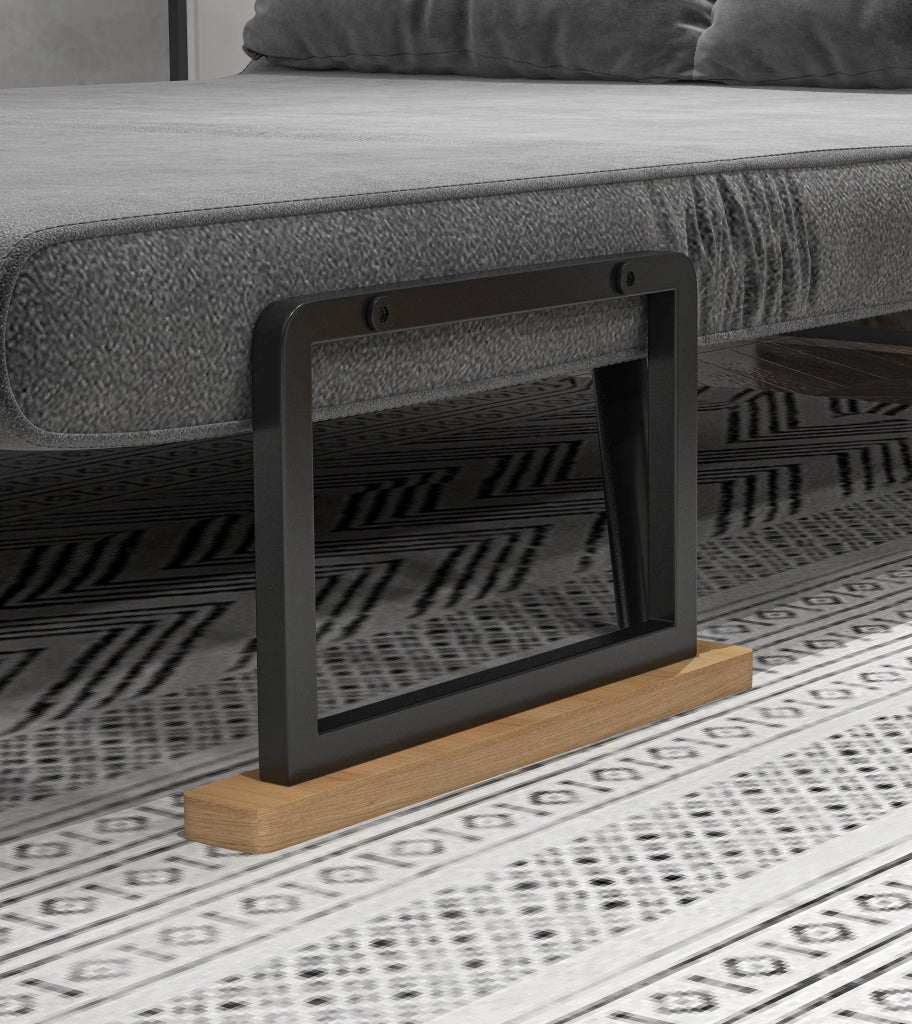 Divano letto 2 posti con schienale regolabile e 2 cuscini ¨C Zephmum ¨C Grigio