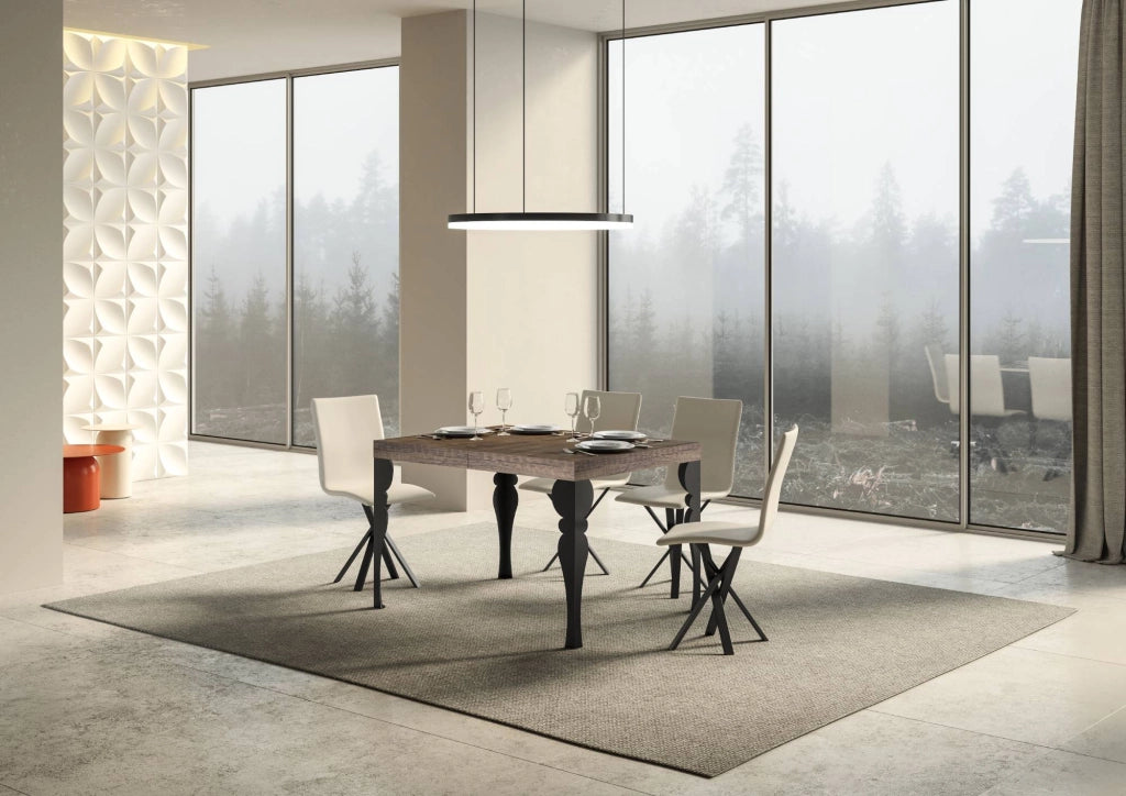 Tavolo allungabile 140/400x90 cm Paxon Premium noce gambe antracite