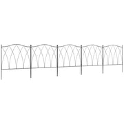 Recinzione Giardino ¨C Minimal ¨C 5 Pezzi 305x62 cm Nero Metallo