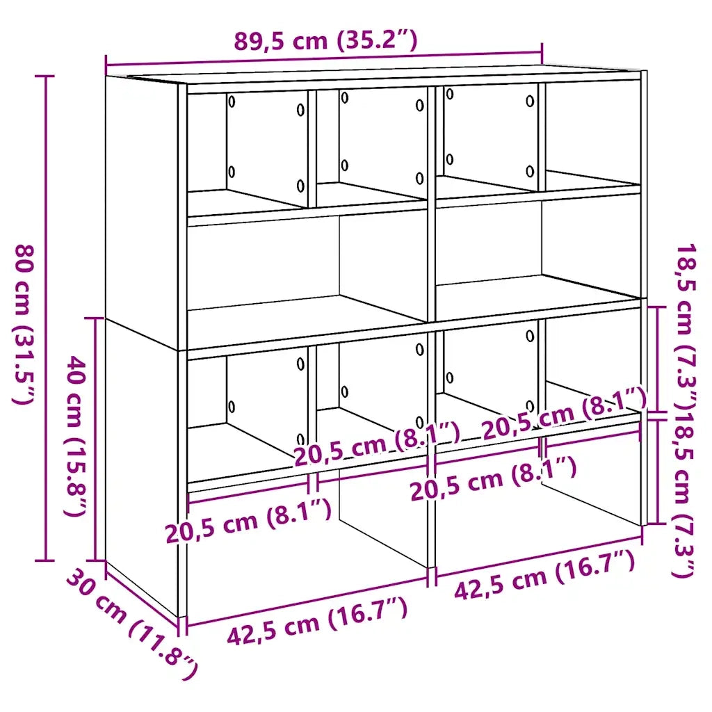 Scarpiere 2 pz Impilabili Rovere Fumo 89,5x30x40 cm CFW5210808