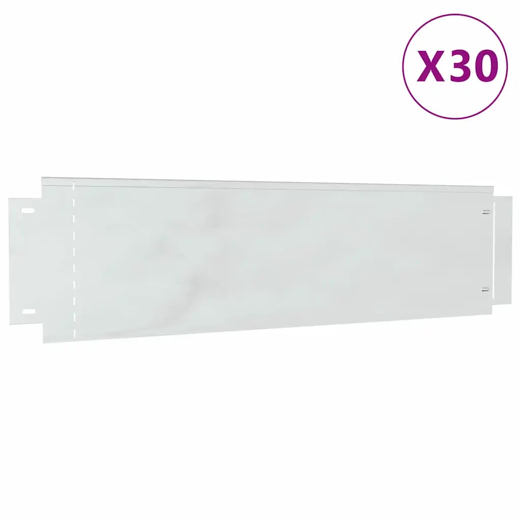 Bordure per prato 30 pcs Argento 100 x 25 x 0,07 cm