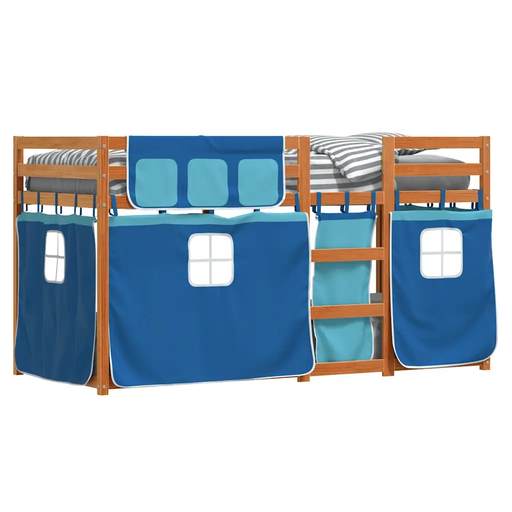 Letto singolo | Letto per adulti | Letto a Castello senza Materasso Blu 90x190cm Massello Pino