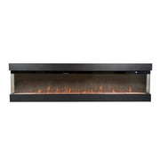 Camino Elettrico da Parete o Incasso Velar 182x20x48 cm Effetto Fiamma Telecomando in MDF Nero Opaco