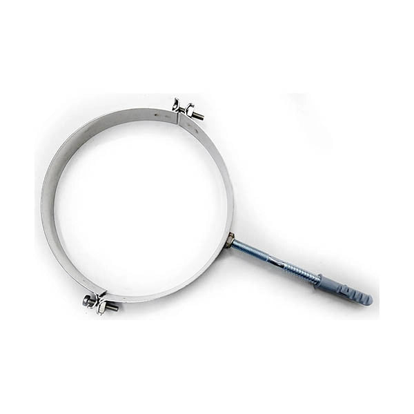 Fascetta murale con collare e tassello acciaio INOX lucido DN250 canna fumaria, tubo acciaio inox 316