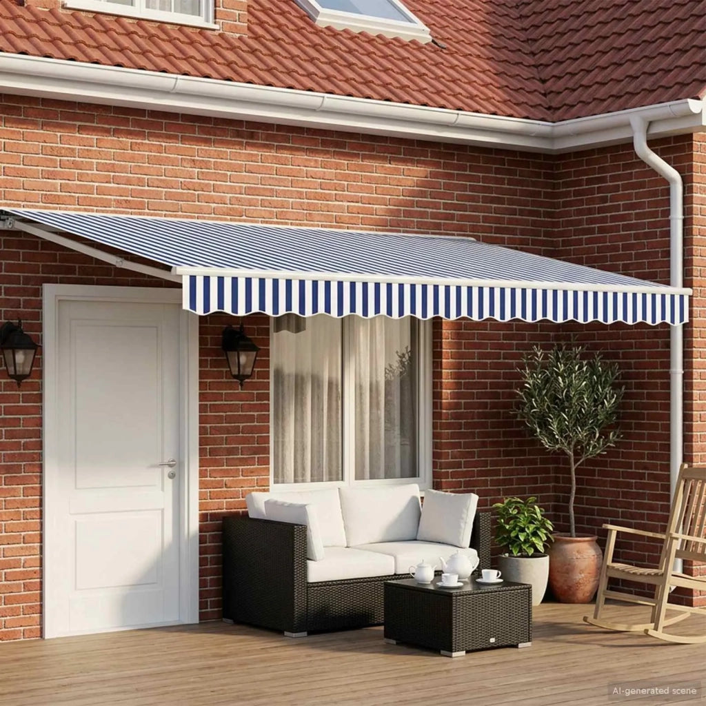 Cornice per Tenda Manuale con LED Blu e Bianco 4 × 3 m 3420610