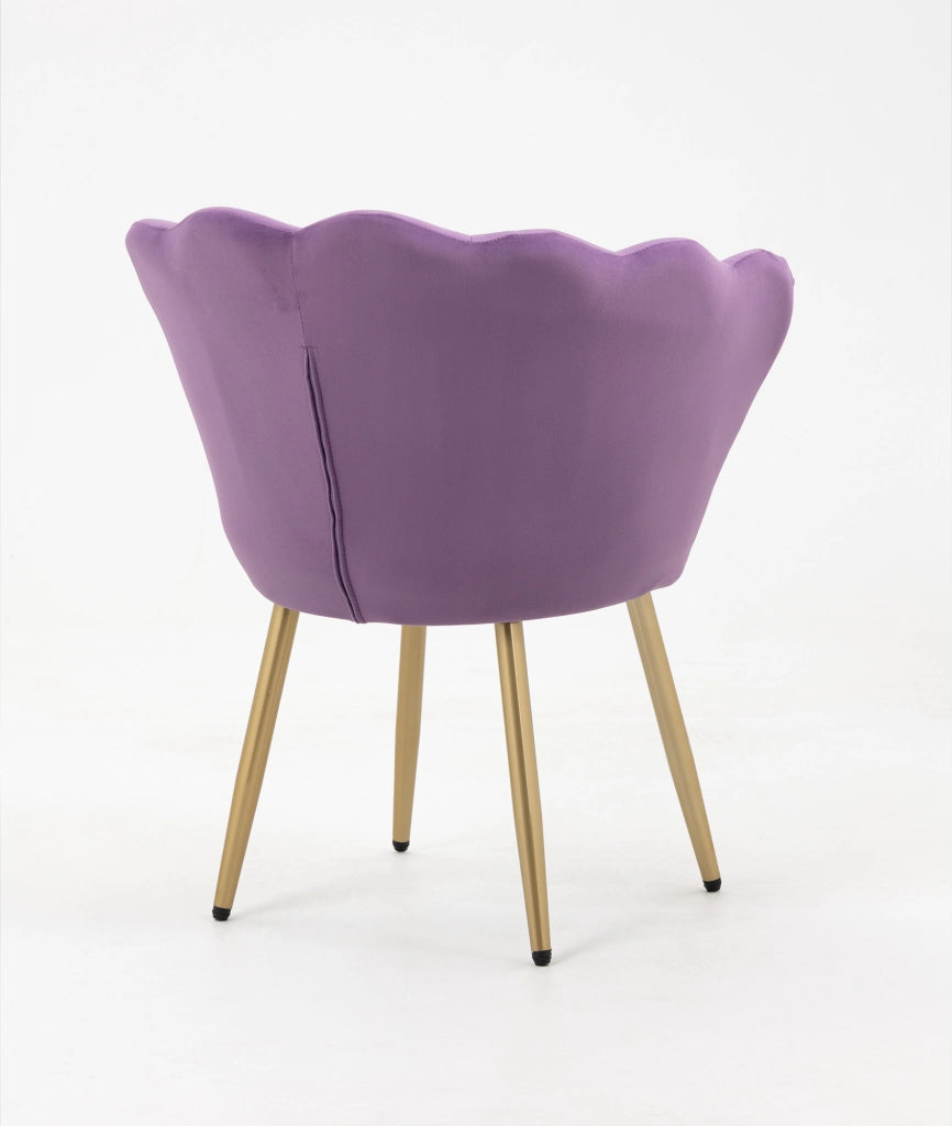 Poltrona Conchiglia Camera da Letto in Velluto Design Moderno Maddina Violetto