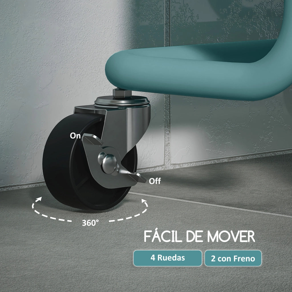 Carrello Portaoggetti Multifunzionale con Ruote e Ganci ¨C Zephmum ¨C Verde 42x38x86.5 cm