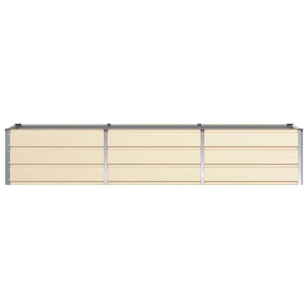 Fioriera moderna 240 x 80 x 45 cm design elegante adatta per uso interno ed esterno acciaio avorio 02_0059147