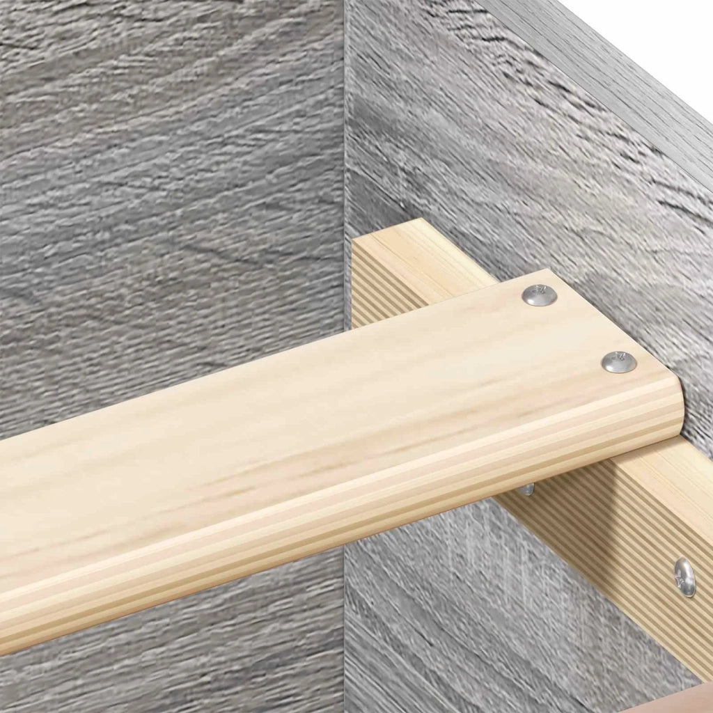 Struttura letto con testata-Giroletto Sonoma grigio 80 x 200 cm 833188