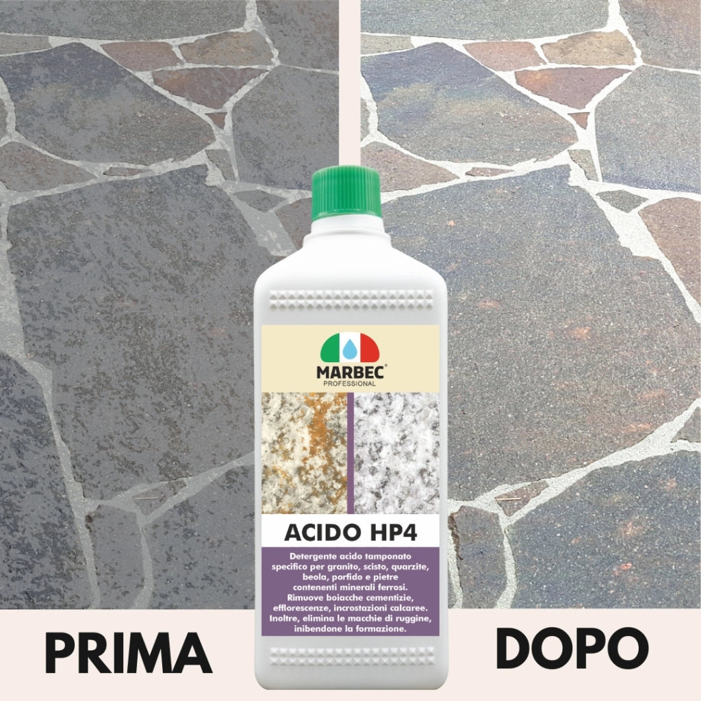 Detergente Acido tamponato per profido e granito ACIDO HP4    5LTx4Pz
