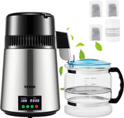 Destillatore Acqua - Capacità 4L - Display Facile da Usare - Capacità 1.1 Gal - Velocità 0.3 Gal/H