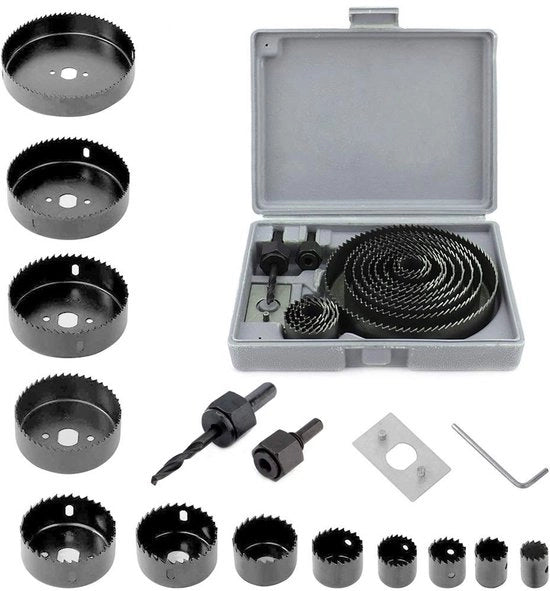 Impostatrice per fessature 16 pezzi - Set di seghe per fessature 19 mm/127 mm - Materiale: legno/gesso/plastica - Alta qualità acciaio di carbonio - Denti affilati/durevoli - Seghe per fessature