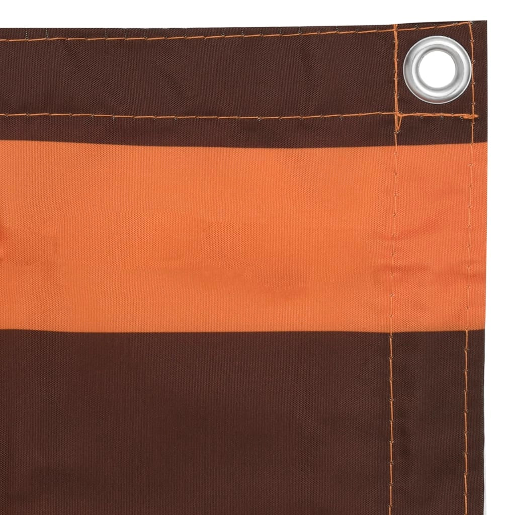 Paravento per balcone frangivista 90 x 500 cm tessuto Oxford arancione e marrone 02_0010326