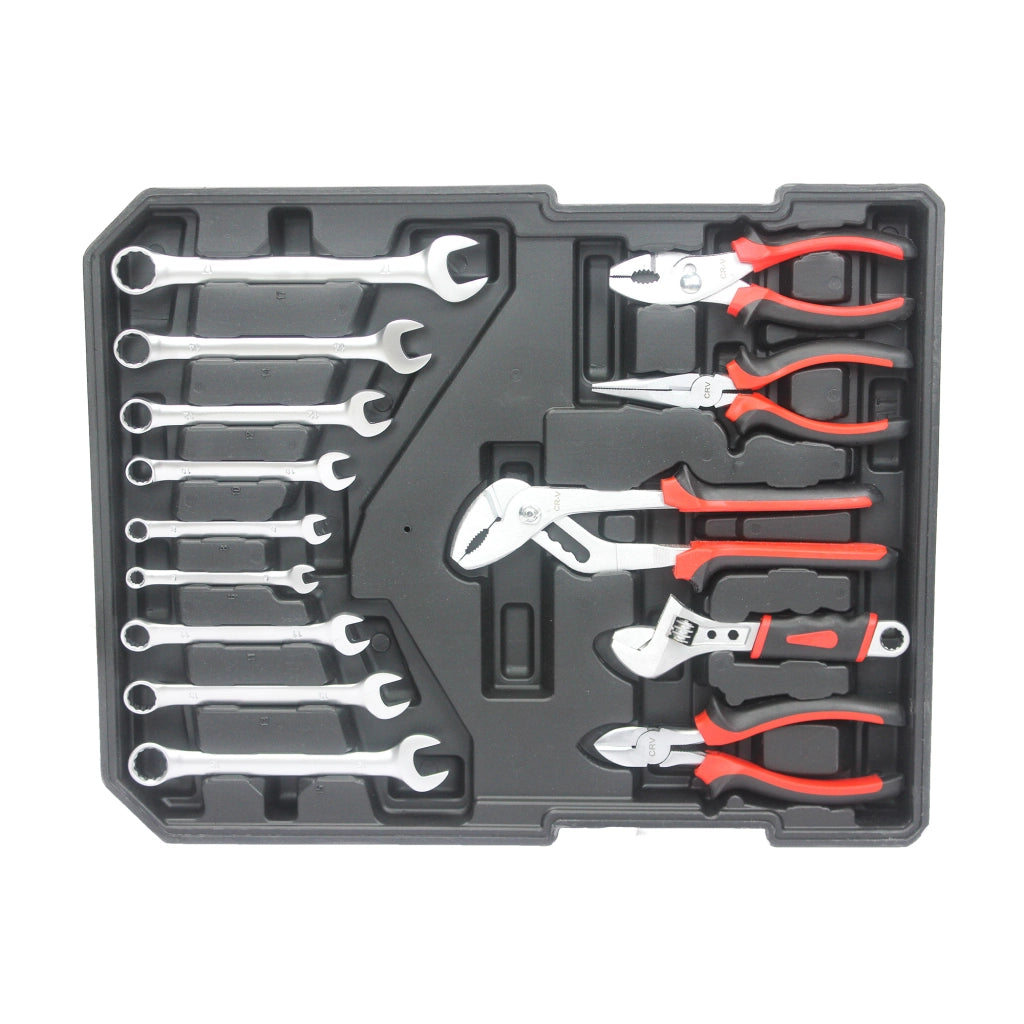 Cassetta degli Attrezzi con 4 cassetti e ruote - per garage - in plastica - silver