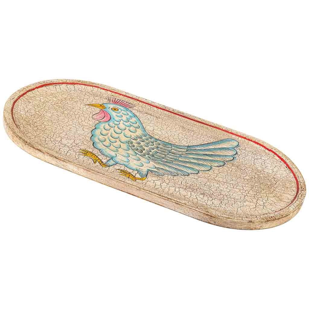 Vassoio in legno multicolore 48x2x25 cm