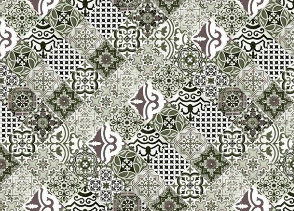 Tappeto Passatoia Cucina Antiscivolo Sottolavello Digitale Dis. Maiolica Grigio - 50x600 - Grigio