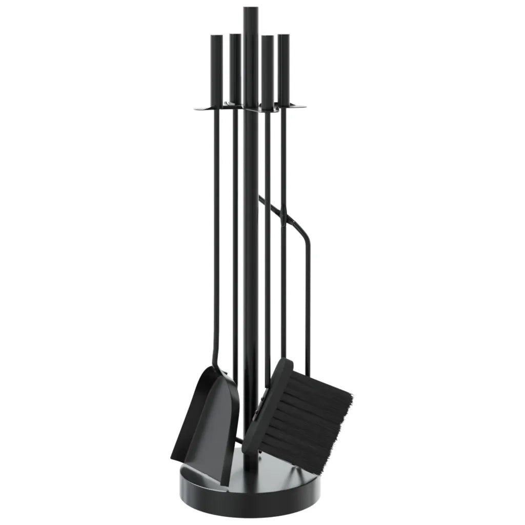 Set di attrezzi per camino 5 pezzi-Kit per camino 18x66 cm in acciaio