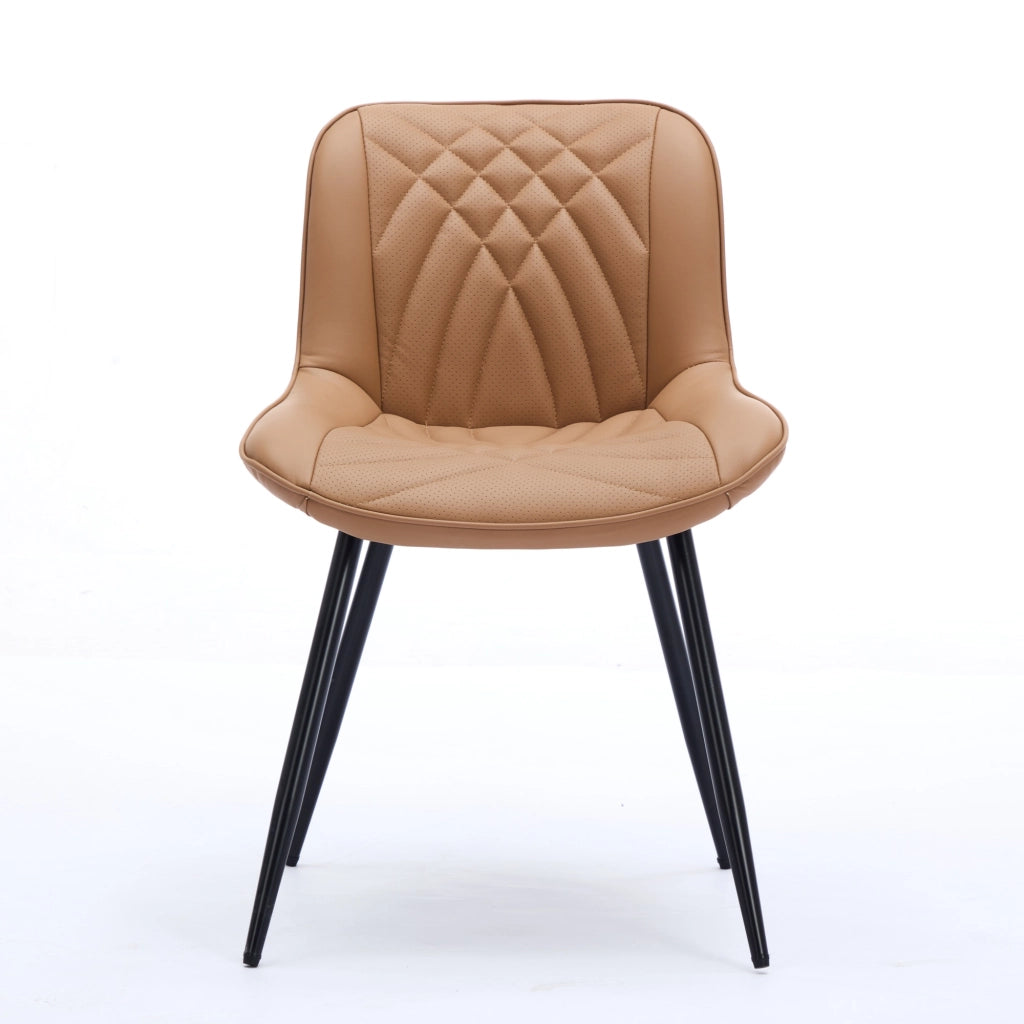 Sedie da pranzo, set da 2, sedie ergonomiche da cucina con rivestimento in similpelle PU traforata traspirante e trapuntatura 3D artistica, robuste ga