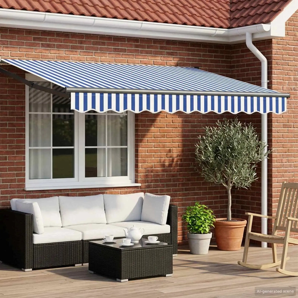 Tenda retrattile manuale con LED-Tenda parasole per balcone 3 x 2,5 m 422151