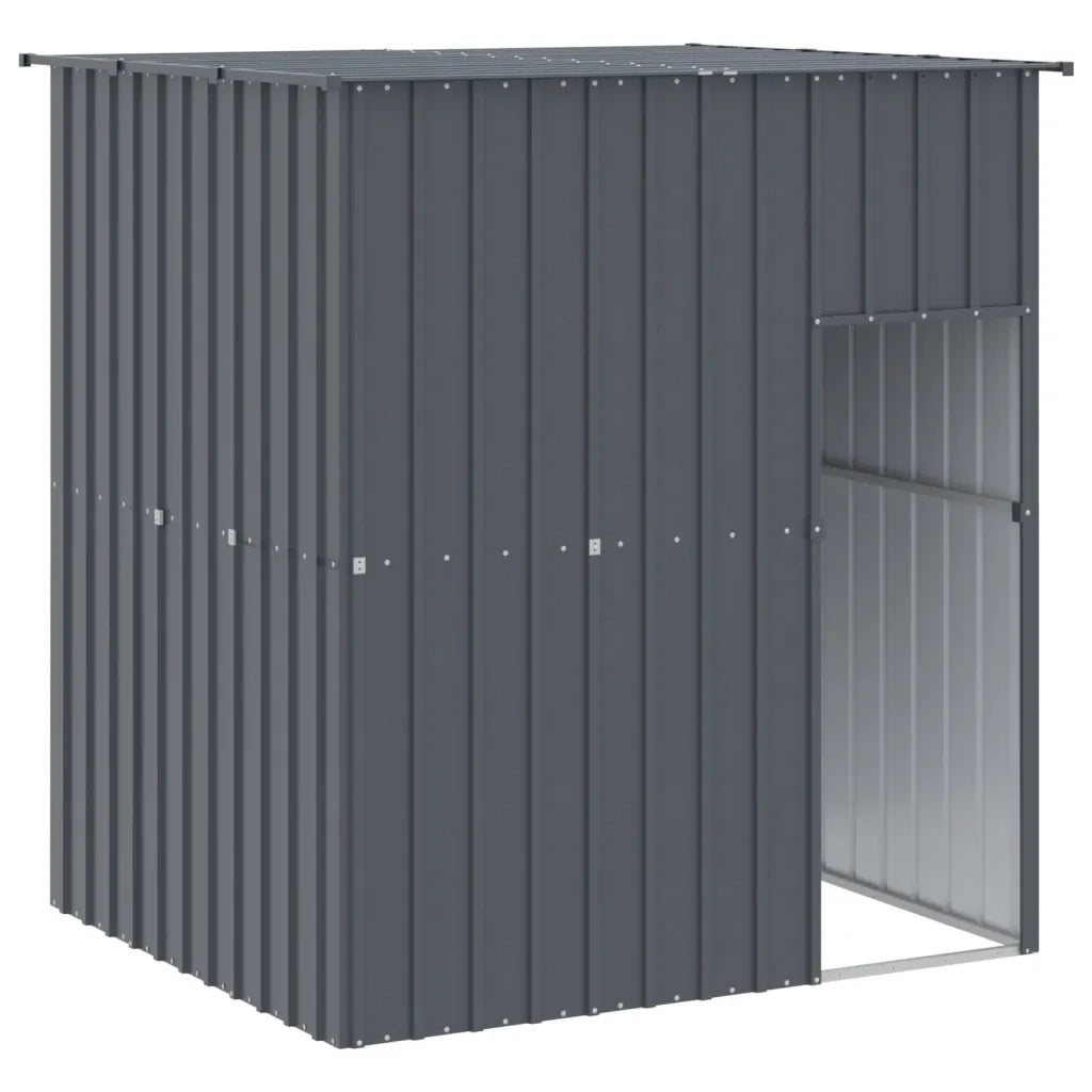 Casetta Cani con Tetto Antracite 165x153x181 cm Acciaio Zincato CFW4895288