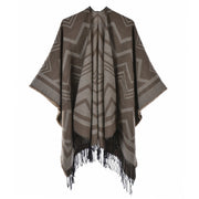 Sciarpa/stola da donna con nappe, alla moda, calda, spessa e divisa.