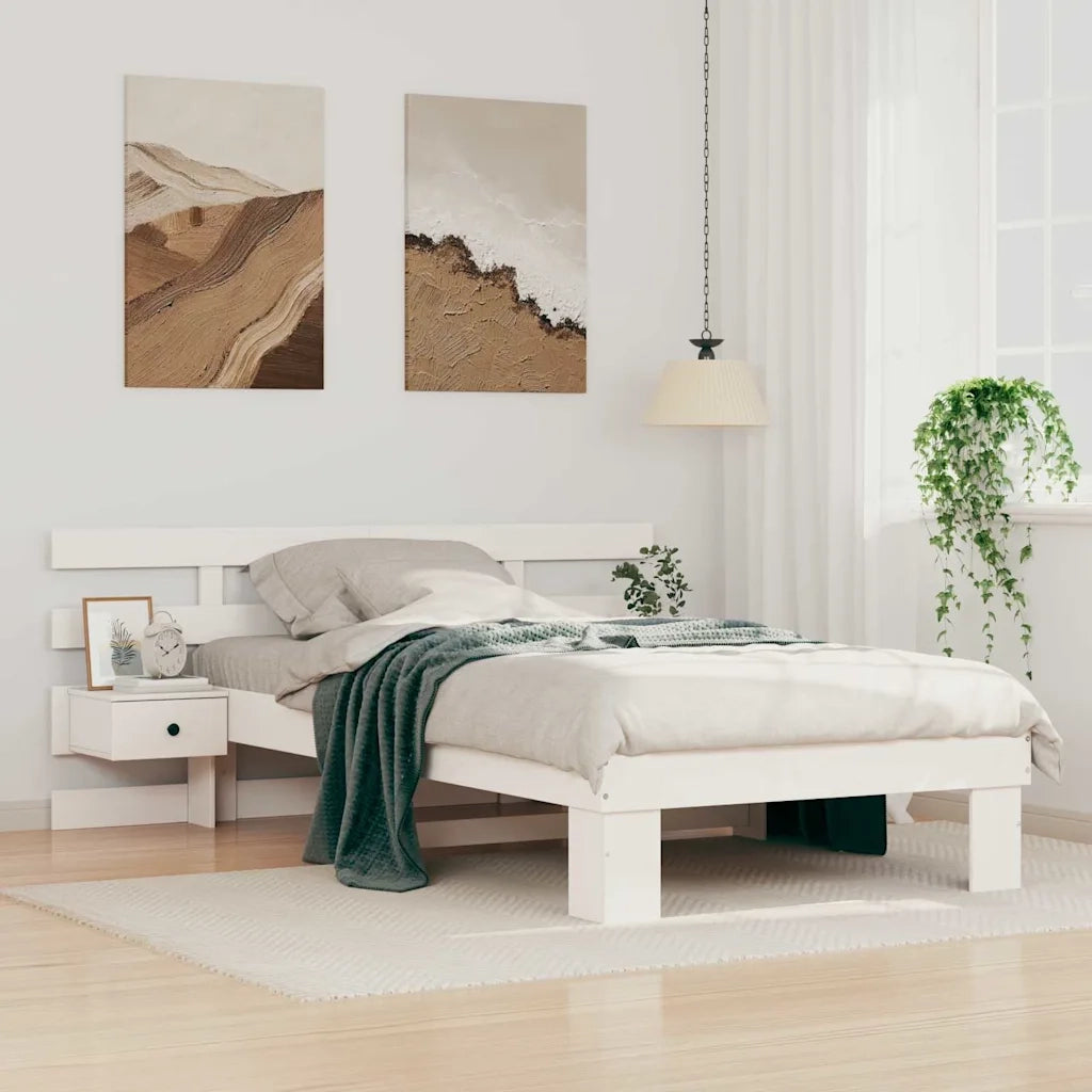 Struttura del letto Bianco 75 x 190 cm Pino massello