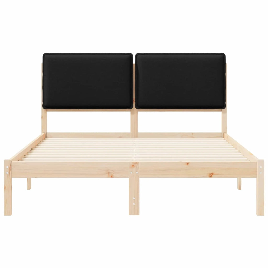 Letto matrimoniale | Letto per adulti | Letto con Testiera Rivestita Nero 150 x 200 cm