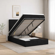 Letto ottomano con materasso Nero 120 x 190 cm Tessuto 3457475