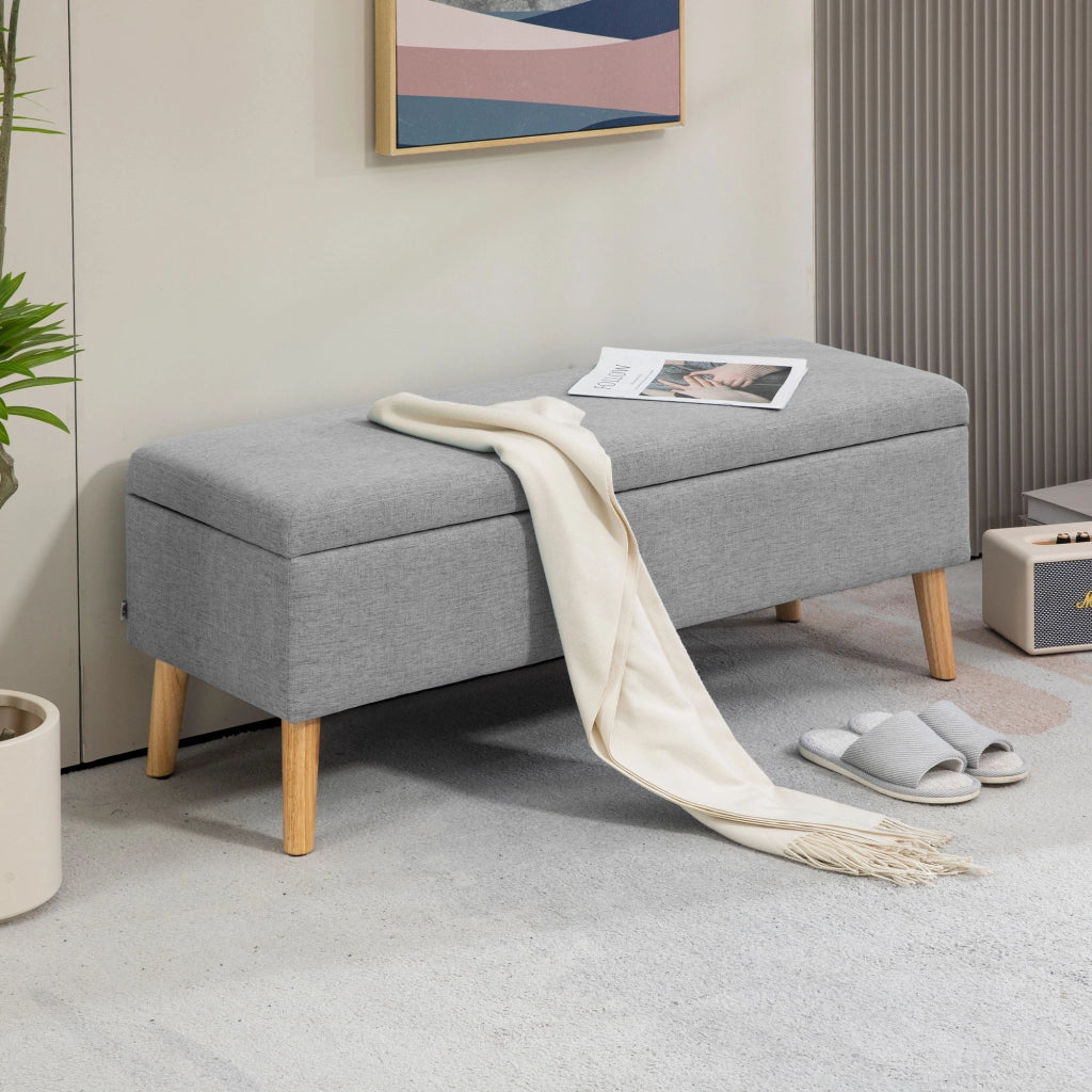 Divano con contenitore in tessuto ¨C Minimal ¨C Grigio 110x39x45cm