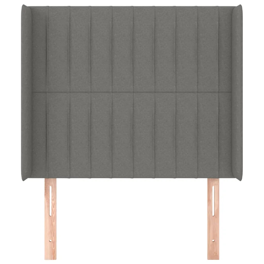 Testiera ad Orecchio-Testata con Orecchie Grigio Scuro 83x16x118/128 cm in Tessuto 717872