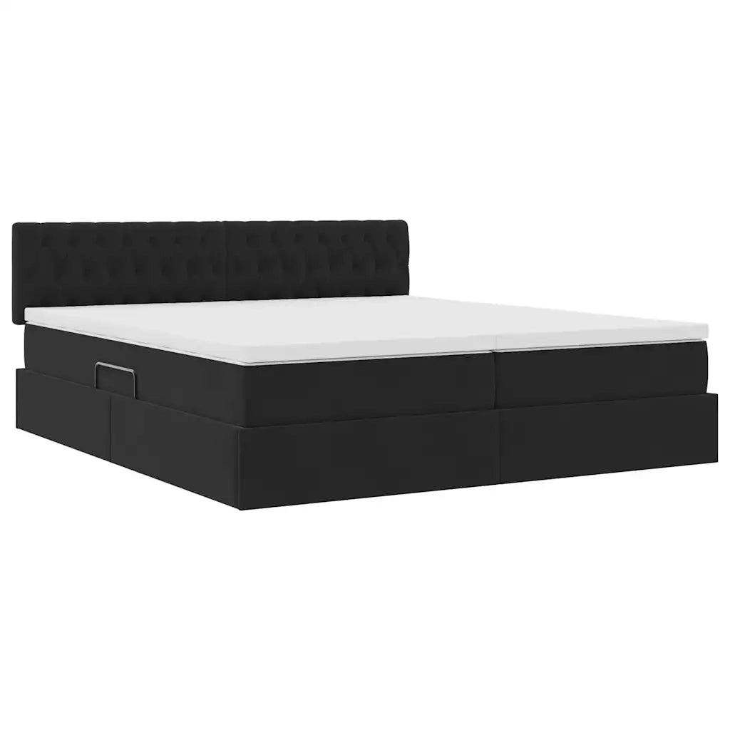 Letto con Contenitore con materasso Nero 90 x 200 cm