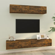 Set di Mobili Porta TV 4 pz Rovere Fumo in Legno Multistrato 3114539