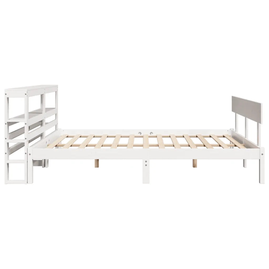 Letto senza Materasso Bianco 150x200 cm Legno Massello di Pino