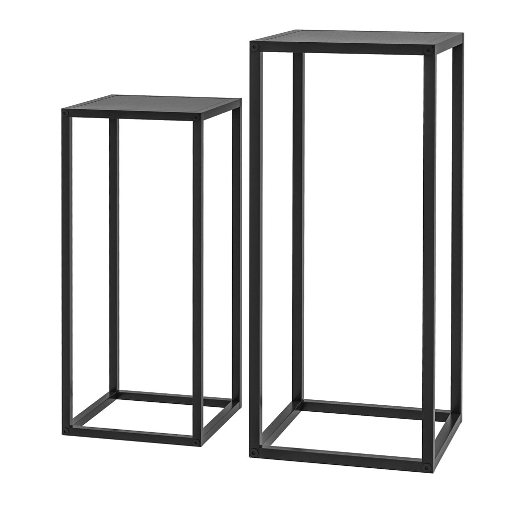 Supporto per vasi da giardino ¨C Minimal ¨C 2 pezzi, 58.5 e 65 cm, nero, acciaio